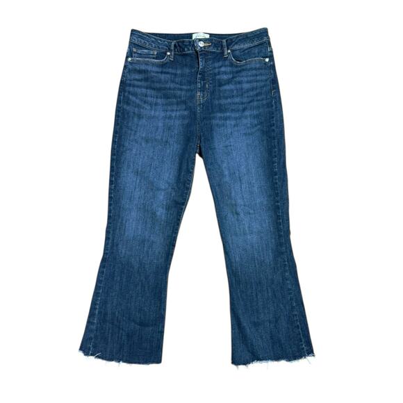 Frame Women's Raw Crop Mini Bootcut Jeans Aspire Raw After Mid Wash Size 32 - Picture 1 of 8